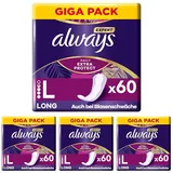 Always Dailies Extra Protect Slipeinlagen Damen, Long, 240 Binden (4x60 Stück Multipack), schliesst Gerüche und Flüssigkeit sofort ein, für maximalen Schutz am Tag