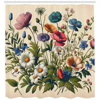 ABAKUHAUS Duschvorhang Blumiger Eukalyptus 175 x 200 cm mehrfarbig