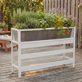 Proregal Hochbeet 120 x 30 x 82 cm Weiß