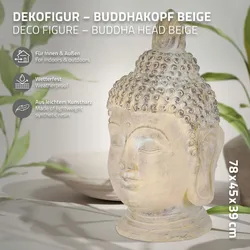 Buddha Kopf Statue Skulptur Dekofigur Feng Shui Kunststein Polyresin 78 cm
