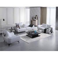 JVmoebel Sofa Ledersofa Couch Wohnlandschaft 3+2 Sitzer Design Modern Sofa Couchen, Made in Europe weiß