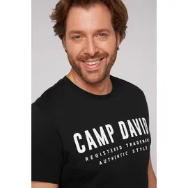 Camp David CAMP DAVID, Herren, Gr. XXL, schwarz, Single Jersey, Obermaterial: 100% Baumwolle, bedruckt, unifarben, normal, Rundhals, Shirts T-Shirt, mit Logo-Print auf der Vorderseite