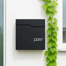 Relaxdays Briefkasten schwarz inkl. Zeitungsfach