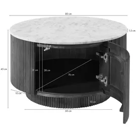 MASSIVMOEBEL24.DE Couchtisch rund Braun Mangoholz 80 x 80 x 45 cm