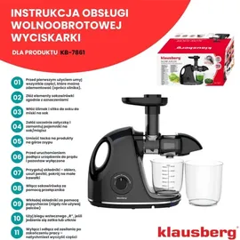 Klausberg KB-7861 Slow Juicer schwarz