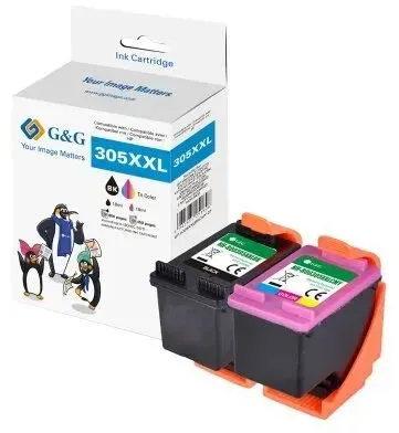 G&G 19550 Druckerpatrone 2 Stück(e) Kompatibel Extrahohe (Super-) Ausbeute Schwarz, Cyan, Magenta, Gelb