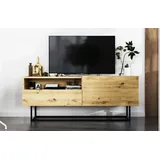 meble lindner Enjoy TV-Lowboard 120x46x35 cm Eiche Artisan Matt Metall