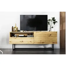 meble lindner Enjoy TV-Lowboard 120x46x35 cm Eiche Artisan Matt Metall