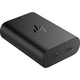 HP USB-C 65W GaN Ladegerät/ Netzteil Schwarz, 2x USB-C, inkl. 1m USB-C Kabel, 1m Netzkabel (Schuko)