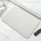 Absorbierende Stein-Badematte, Stein-Badematte, saugfähige Badematte, rutschfeste natürliche Kieselgur-Badematte, Haushalt, Badezimmer, gebrochenes Weiß, 39 x 60 cm