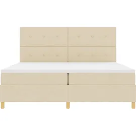 vidaXL Boxspringbett 200 x 200 cm Creme