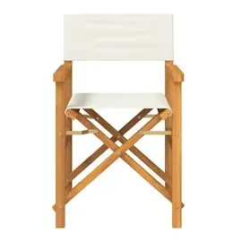 vidaXL Regiestuhl Klappbar Creme Massivholz Teak