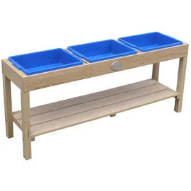 Axi Holzsandkasten mit 3 Behältern Natürliches Braun/Blau