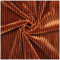 Stofferia Stoff Polsterstoff Samt Cord Helix Kupfer Rot, Breite 137 cm, Meterware orange