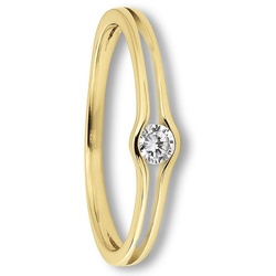 ONE ELEMENT Goldring Zirkonia Ring aus 333 Gelbgold, Damen Gold Schmuck goldfarben 51