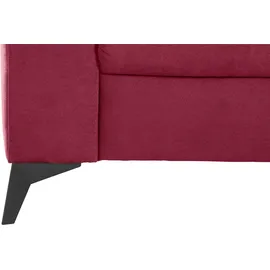 Home Affaire "Lolland", rot (bordeaux), B:183cm H:88cm T:88cm, Struktur imprägniert - feucht abwischbar (100% Polyester);Struktur Flausch (90% Polyester, 10% Polyamid);Luxus-Microfaser ALTARA NUBUCK (100% Polyester), Sofas, mit Federkern, auch mit