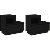 vidaXL Nachtschrank 60 x 34 x 51 cm Schwarz