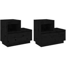 vidaXL Nachtschrank 60 x 34 x 51 cm Schwarz