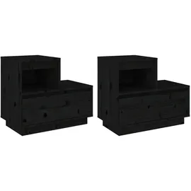 vidaXL Nachtschrank 60 x 34 x 51 cm Schwarz