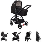 Lorelli Kombikinderwagen 2 in 1 Patrizia, Babywanne, Sportsitz, Sitz umkehrbar schwarz