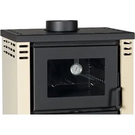 Prity EEK A+ Kaminofen mit Backfach Prity K2 GT F creme – 8,1kW