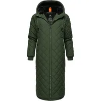 Ragwear Damen, Wintermantel Warmer Steppmantel extralang mit Kapuze Niran