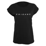 MERCHCODE Ladies Friends Logo Tee in Schwarz, Größe XS