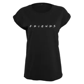 MERCHCODE Ladies Friends Logo Tee in Schwarz, Größe XS