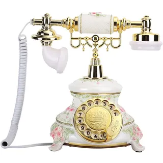 Antikes Telefon Klassisches Vintage-Telefon Drehknopf-Mobilteil Vintage-Festnetz-Festnetztelefon im Landhausstil