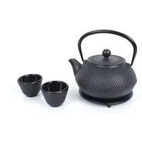 Echtwerk Teeservice aus Gusseisen schwarz 0,8L