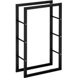 Homcom Kaminholzständer 60 x 25 x 100 cm schwarz