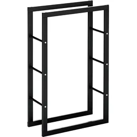 Homcom Kaminholzständer 60 x 25 x 100 cm schwarz