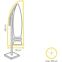 Winza Schirmhülle Premium für Ampelschirm 260 x 60/86 cm Polypropylen Grau