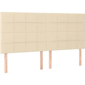vidaXL Boxspringbett mit Matratze & LED Creme 180x200 cm Stoff
