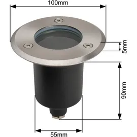 Gtv Außenleuchte Edelstahl schwenkbar IP67 8 W GU10 2000 KG belastbar
