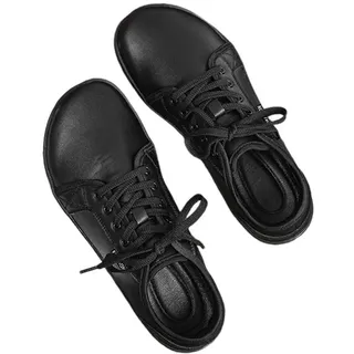 Treer Breite Barfußschuhe Herren, Barfussschuhe rutschfest Atmungsaktive Barfußschuhe Flache, Herren Künstliches PU Barfussschuhe Herbst Minimalistische Trekkingschuhe Wanderschuhe - 48 EU