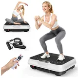 Hamlody Vibrationsplatte Vibrationsplatte für Fitness, Entspannung & Gesundheit – rutschfest, 200 W, 250 Intensitätsstufen, (Spar-Set), LED-Display & Funkfernbedienung, Belastbarkeit: 150 kg weiß
