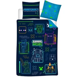Minecraft Bettwäsche Neon 140 x 200 cm + 63 x 63 cm