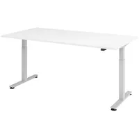 Bümö Schreibtisch weiß 200x100 cm, Gestell: Silber, - Büroschreibtisch