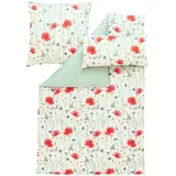 Estella Bettwäsche Monalie 7916 985 Bunt, Mako-Satin, 3 teilig, Mohnblumen, Margeriten, Blumen, Wiese bunt