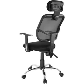 Ergo Office, mit hoher Rückenlehne, verstellbare Kopfstütze, max 150kg, ER-413 - Schwarz