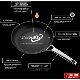 Schulte-Ufer Bratpfanne Astral mit UniverSUS-Oberflächenstruktur, (64456-28)