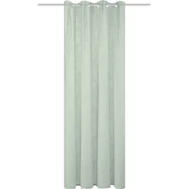 HOMEbasics 800530 Ösen Fertigschal Softy halbtransparent, Farbe:Salbei, Größe:245 x 140 cm, Anzahl:1x, Aufhängung:Ösen