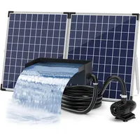 Biling Solar Wasserfall Teich Garten Wasserfall Komplettset, 20cm Edelstahl Solar Pool Wasserfall Teich Wasserfall mit 2100 l/h Pumpe, Wasserfall Bachlauf für Garten Wasserspiel Terrasse Wasserwand