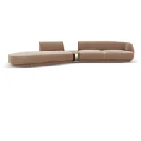 Micadoni Sofa Miley, modular 4-Sitzer mit 1 Armlehne braun