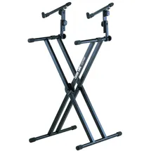 Quik-Lok Quik Lok QL/642 Keyboardständer mit 2 Ebenen, doppelte Streben, schwarz [UK Import]