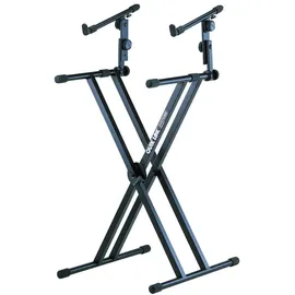 Quik-Lok Quik Lok QL/642 Keyboardständer mit 2 Ebenen, doppelte Streben, schwarz [UK Import]