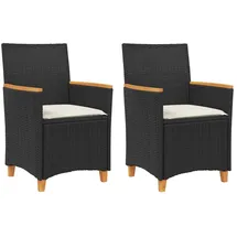vidaXL Gartenstuhl 53,7 x 64,5 x 30,4 cm schwarz 2 St.