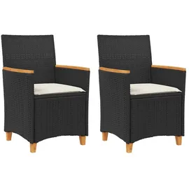 vidaXL Gartenstuhl 53,7 x 64,5 x 30,4 cm schwarz 2 St.