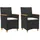 vidaXL Gartenstuhl 53,7 x 64,5 x 30,4 cm schwarz 2 St.